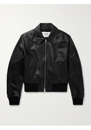 AMI PARIS - Leather Jacket - Men - Black - XS