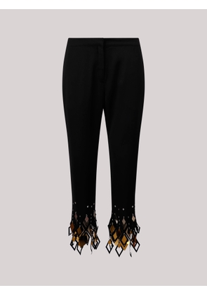 Paco Rabanne Rabanne Studded-Ankles Cropped Trousers