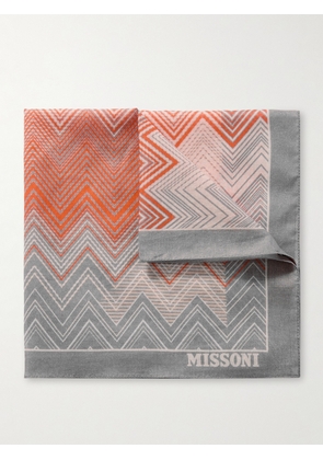 Missoni - Printed Cotton Pocket Square - Men - Gray