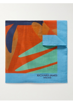 Richard James - Printed Cotton Pocket Square - Men - Red
