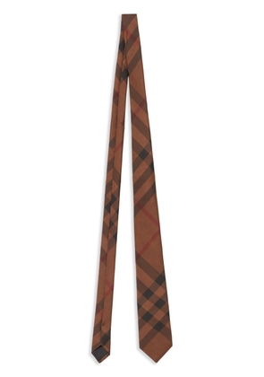 Burberry check silk tie - Brown