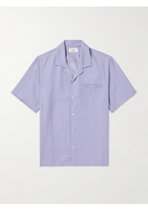 Mr P. - Camp-Collar Lyocell-Twill Shirt - Men - Purple - XS