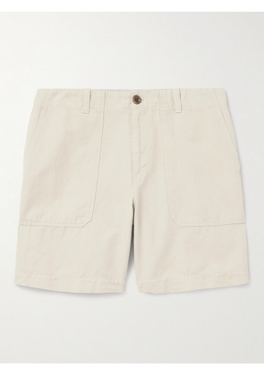 Mr P. - Straight-Leg Cotton and Linen-Blend Cargo Shorts - Men - Neutrals - 28
