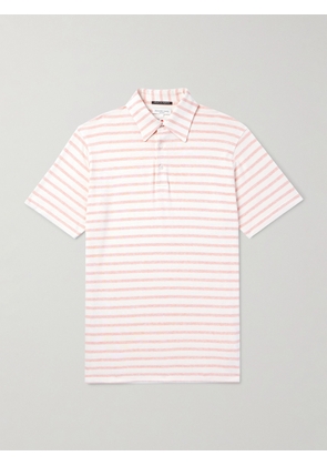 Richard James - Striped Jersey Polo Shirt - Men - Pink - S