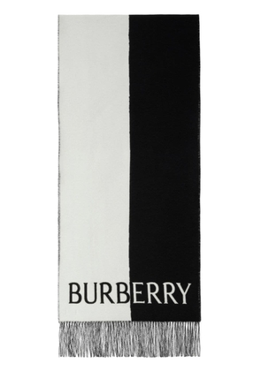 Burberry Equestrian Knight wool-cashemere scarf - White