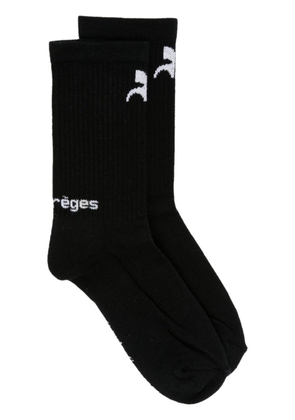 Courrèges intarsia-knit logo ankle socks - Black