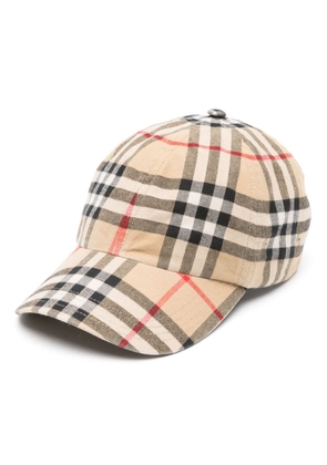 Burberry Vintage Check-pattern cotton cap - Neutrals