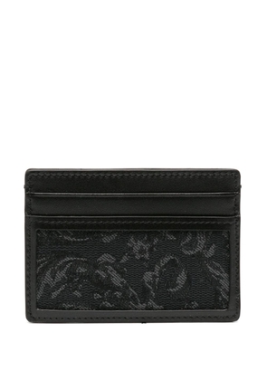 Versace Barocco-jacquard leather cardholder - Black