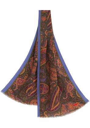 ETRO paisley-print silk scarf - Green