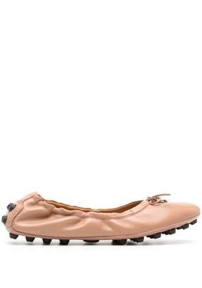 Tod's Gommino leather ballerina shoes - Pink