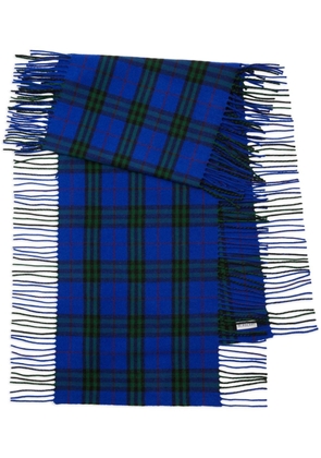 Burberry check-pattern cashmere scarf - Blue