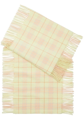 Burberry check-print cashmere scarf - Yellow