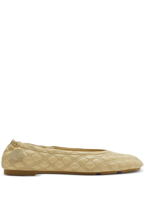 Burberry quilted leather ballerina shoes - Neutrals