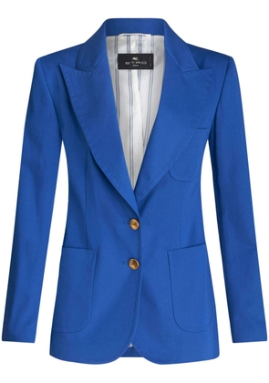 ETRO Pegaso-buttons stretch-cotton blazer - Blue