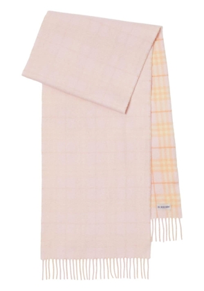 Burberry logo-patch reversible cashmere scarf - Pink