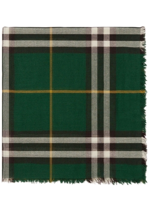 Burberry check-print wool scarf - Green