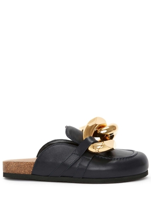 JW Anderson Chain round-toe leather mules - Blue