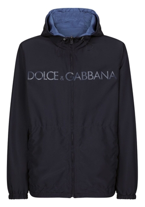 Dolce & Gabbana logo-print reversible parka - Blue