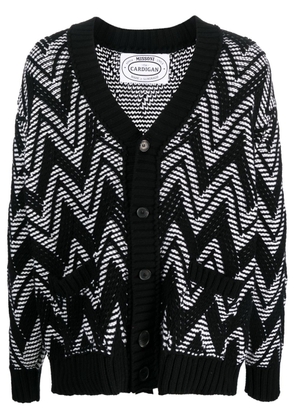 Missoni zigzag- embroidered wool cardigan - Black