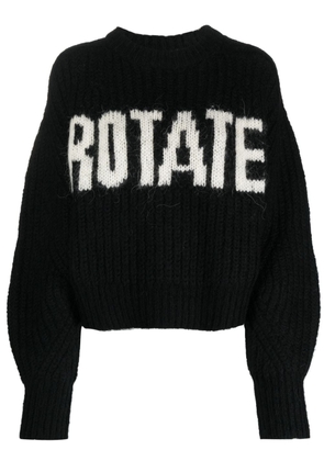 ROTATE BIRGER CHRISTENSEN intarsia-knit logo wool-blend jumper - Black