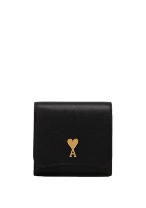 AMI Paris Paris Paris compact leather wallet - Black
