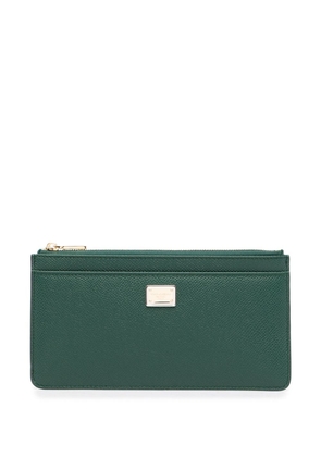 Dolce & Gabbana logo-plaque zipped wallet - Green