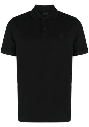 Moncler logo-patch cotton polo - Black