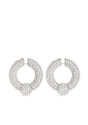 Balenciaga Mega rhinestone-embellished hoop earrings - Silver