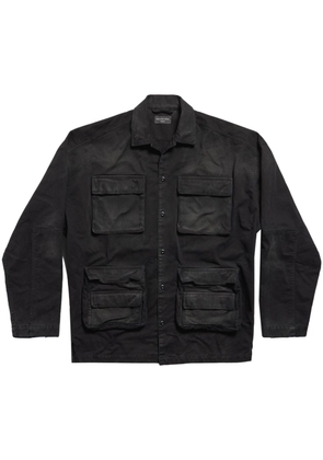 Balenciaga long-sleeve cotton cargo shirt - Black