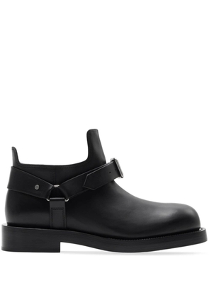Burberry leather saddle boots - Black