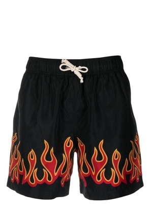 Palm Angels flame-print swim shorts - Black