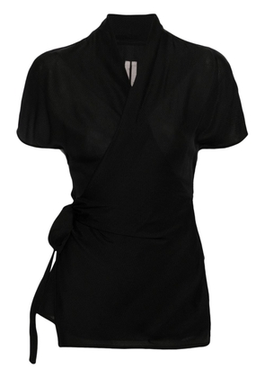 Rick Owens silk-blend wrap blouse - Black