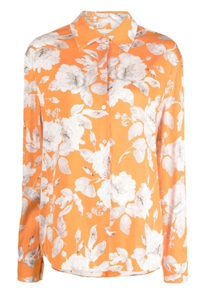ERDEM floral-print satin shirt - Orange
