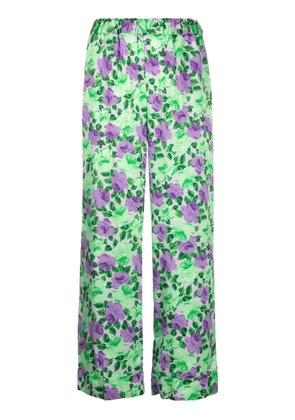 P.A.R.O.S.H. Pantalone floral print trousers - Purple