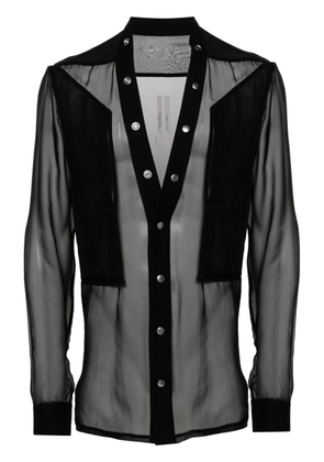 Rick Owens Larry Fogpocket chiffon shirt - Black