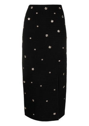 SANDRO floral-appliqué pencil skirt - Black
