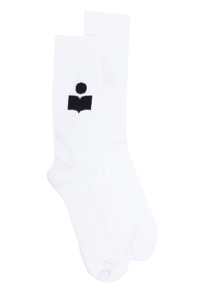 MARANT intarsia-knit logo socks - White