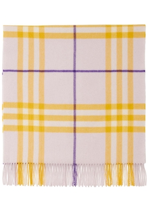 Burberry check-pattern fringed cashmere scarf - Pink