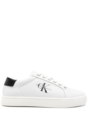 Calvin Klein Jeans logo-embossed leather sneakers - White