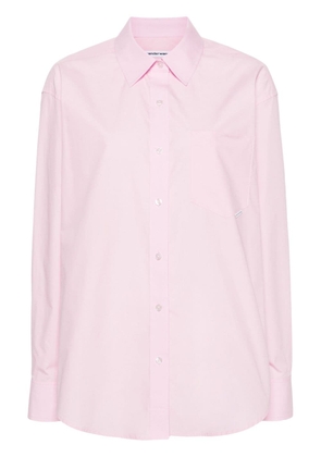 Alexander Wang logo-tag poplin shirt - Pink