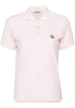 Moncler logo-patch polo shirt - Pink