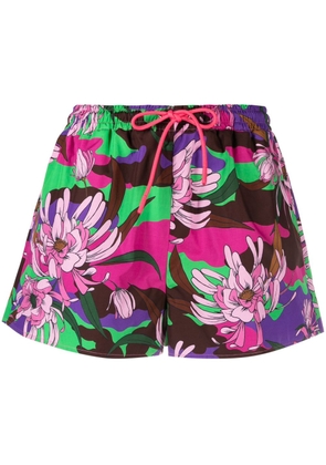 Moncler floral-print drawstring shorts - Pink