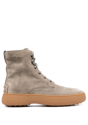 Tod's W.G. lace-up leather boots - Grey