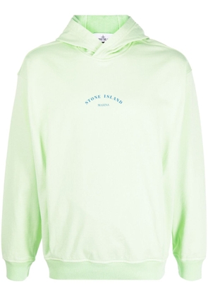 Stone Island logo-print cotton hoodie - Green