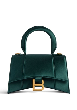 Balenciaga Hourglass XS satin top-handle bag - Green
