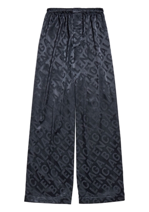 Balenciaga logo-print satin trousers - Grey