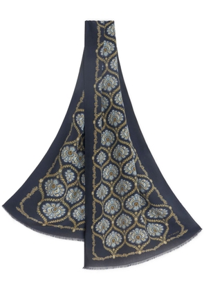 ETRO graphic-print silk scarf - Blue