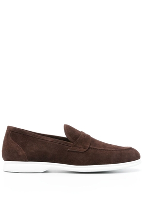 Kiton penny slot suede loafers - Brown