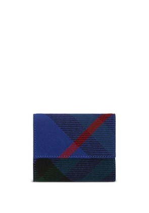 Burberry check-pattern leather wallet - Blue