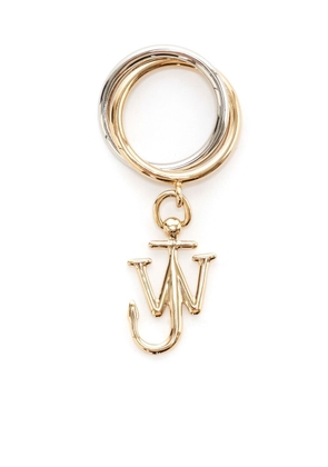 JW Anderson Anchor-charm double-loop ring - Gold